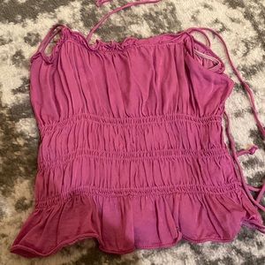 oliviaceous Size S fuschia ruffle crop top
